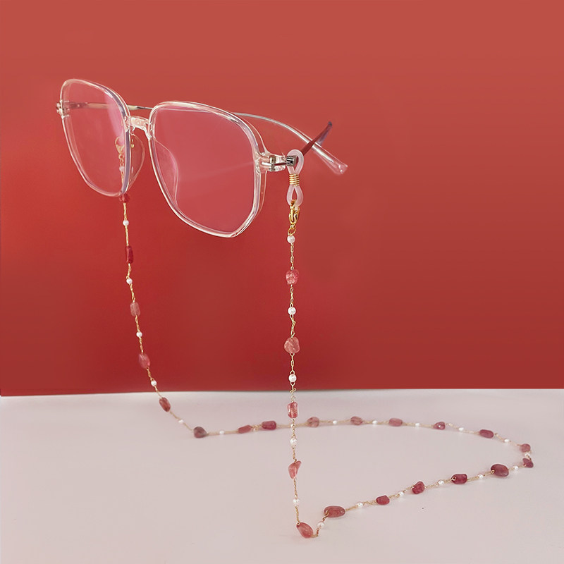 Crystal Glasses Chain Hanging Neck Women's Trendy Fashion Sunglasses Chain Star Style Non-fading High-end Glasses Hanging Chain Anti-fall
