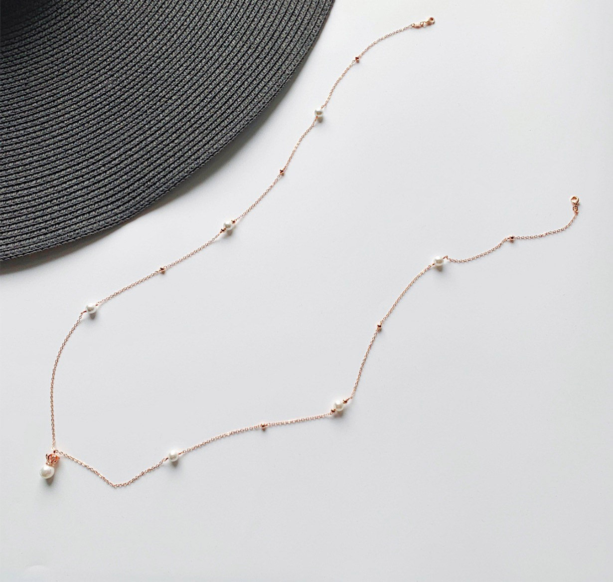 Powerl Original Design Queen Series Superior Natural Pearl Crown 925 Silver Anti Slip Spectacle Chain Hanging Chain