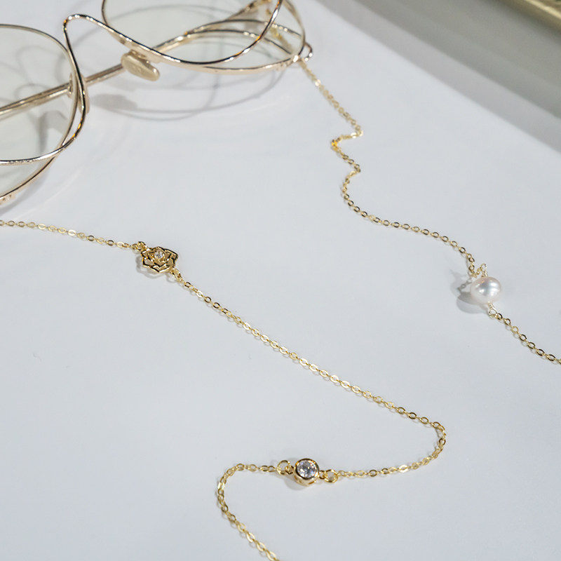 pinkowl rose glasses chain female hanging neck net red ins wind fashion retro star glasses chain accessories