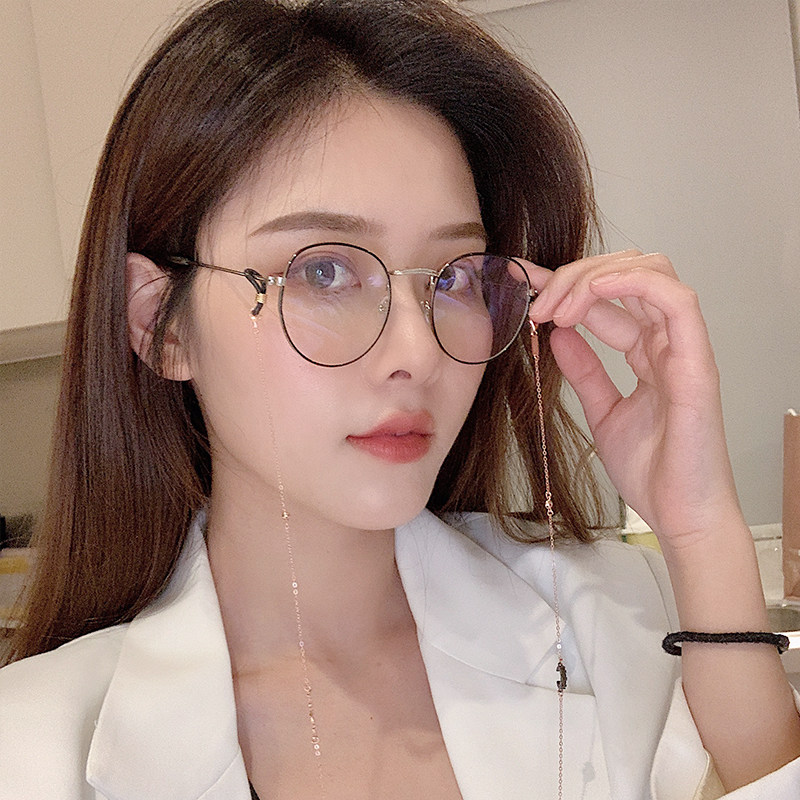 Mystery Black Stars Moon Glasses Chain Women Hanging Neck Fashion Sunglasses Anti Slip Accessories Mesh Red glasses ropes anti-fall necklace