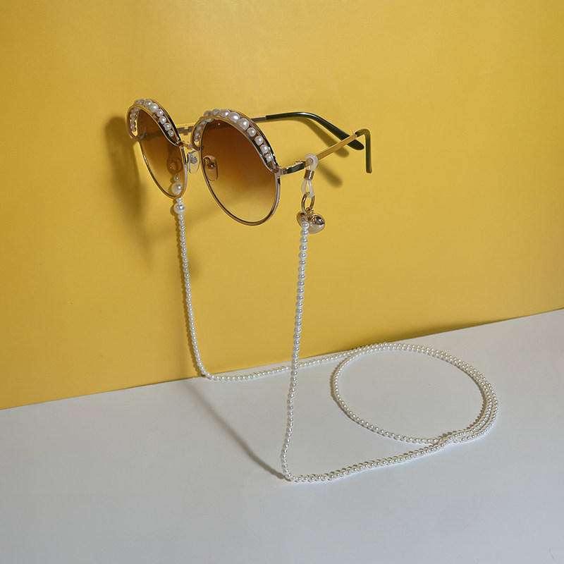 Xiaoxiangfeng Love Pearl Retro Halter Necklace Glasses Chain Women's Trendy Decorative Mask Lanyard Sunglasses Chain Accessories