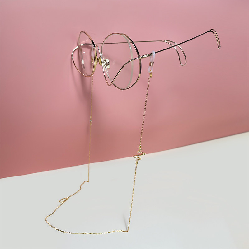 Electrocardiogram Spectacles Chain lolita925 silver individuality hanging necklace mesh red glasses chain female hanging neck Korean version hanging rope chain