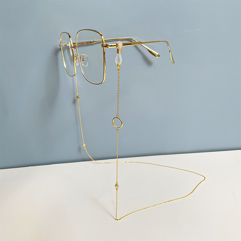 Pink owl cirque 18k gold glasses chain Women hanging neck net red ins Chains with pure silver sunglasses with anti-slip hanging chain-Taobao