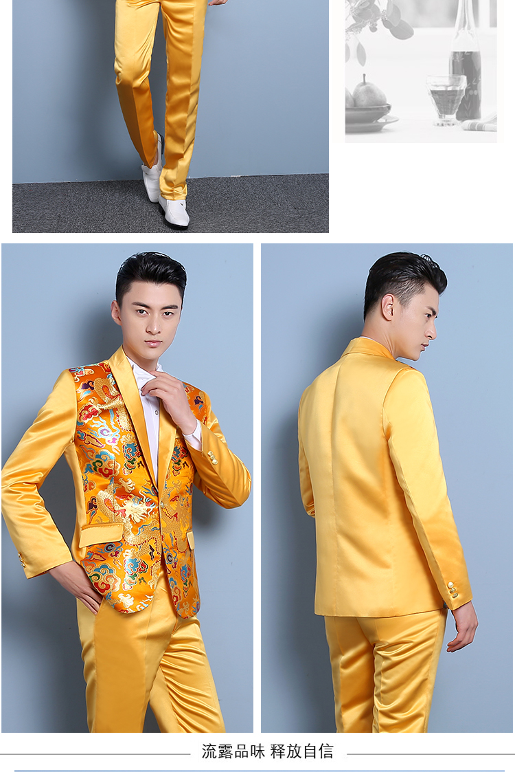Trang phục chú rể phù hợp với phong cách Trung Quốc phù hợp với nam sân khấu chủ trang phục ca sĩ trang phục phương Tây trang trí quần âu nam