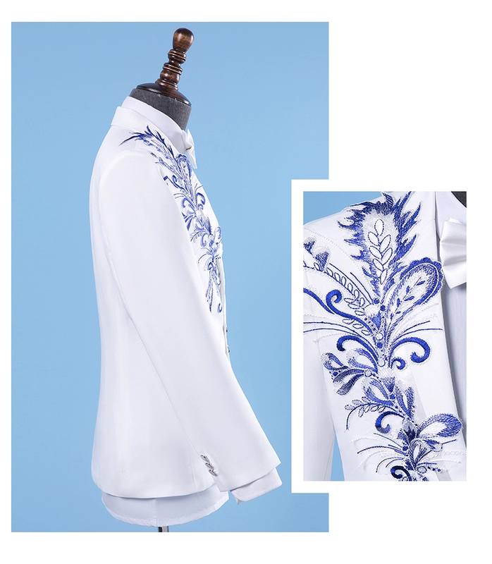 Trang phục nam người lớn biểu diễn quần áo ca sĩ chủ trang phục trang phục lễ cưới trang phục ảnh studio phù hợp với