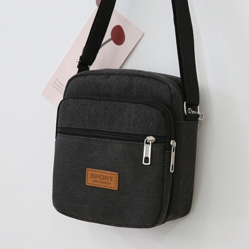 Thickened Canvas Bag, Unisex Crossbody Bag, Casual Business Small Bag, Simple Shoulder Bag, Coin Purse