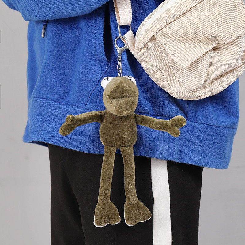 Net Red Long Leg Small Frog Bag Pendant Plush Paparazzi Doll Key Buttons Ins Ugly Cute Bag Bag Hanging Accessories