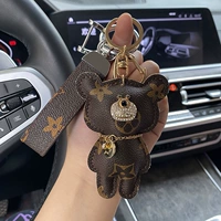 Серебряная серебряная кожаная веревка+печатная медвежь