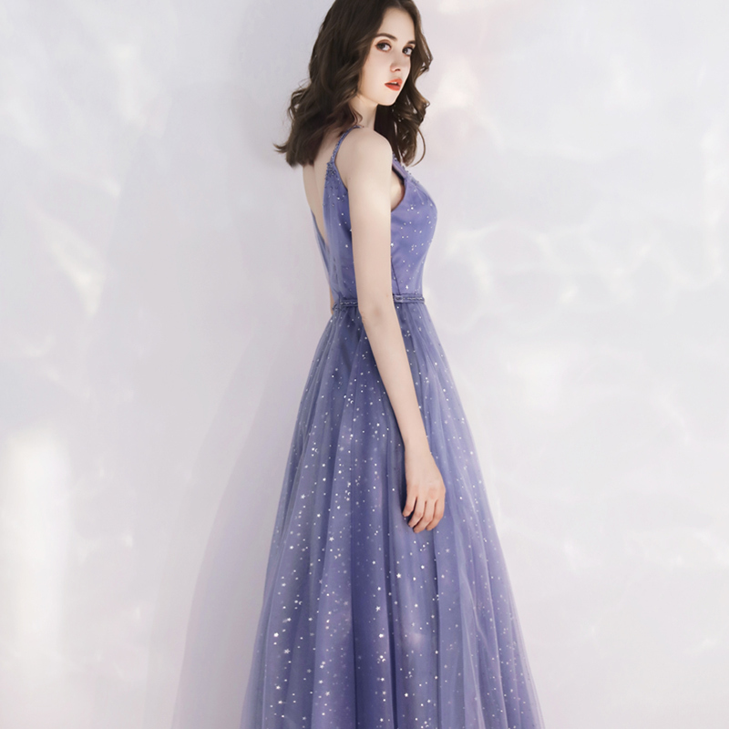 Annual Meeting Evening Dress, Elegant Queen Host Dress, Women's Banquet Dress, Socialite Starry Sky Dress, Long Style