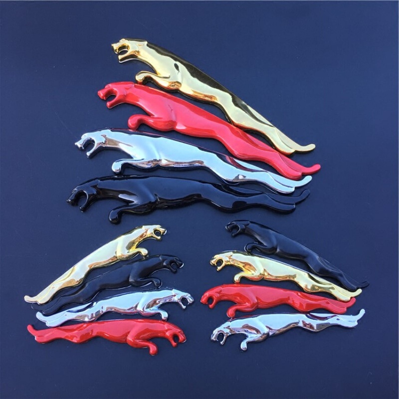 Metal Leopard Sports Emblem Car Modification Sticker 3D Stereo Side Sticker Small Leopard Pair Jaguar Personalized Accessories
