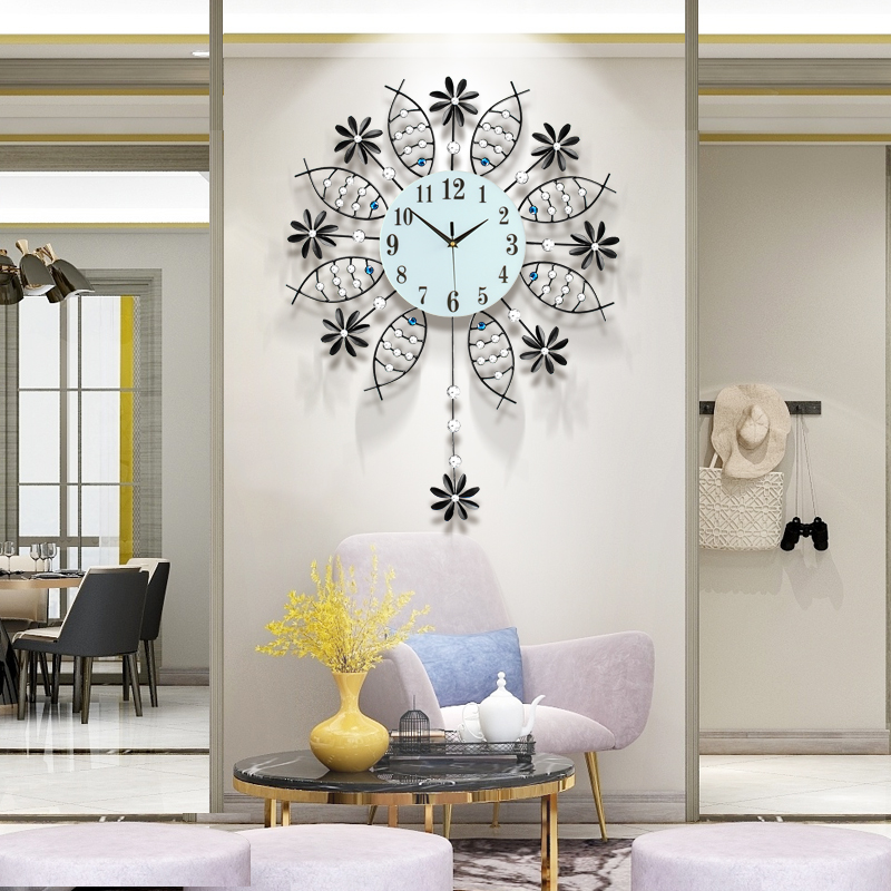 Modern simple swing clock wall clock Creative living room clock art silent quartz clock European style Bedroom wall clock Large