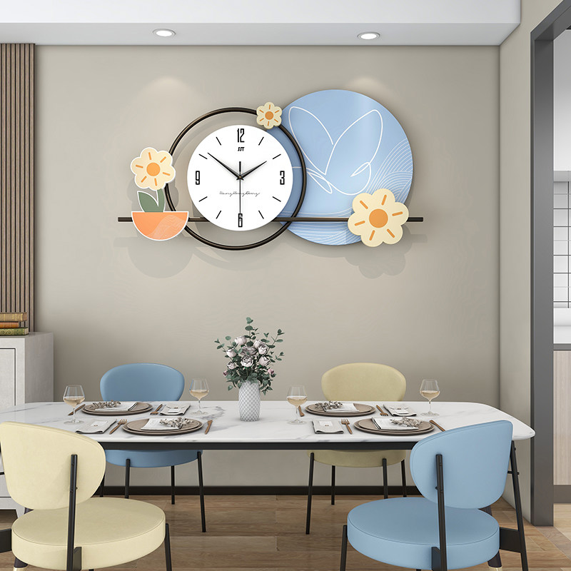 Net red clock hanging bell living room hanging table schedule clock home clock hanging wall clock modern minimalist personality quartz clock-Taobao