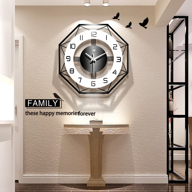 Modern minimalist clock wall clock living room personality creative fashion Nordic clock home watch wall hanging atmospheric quartz clock