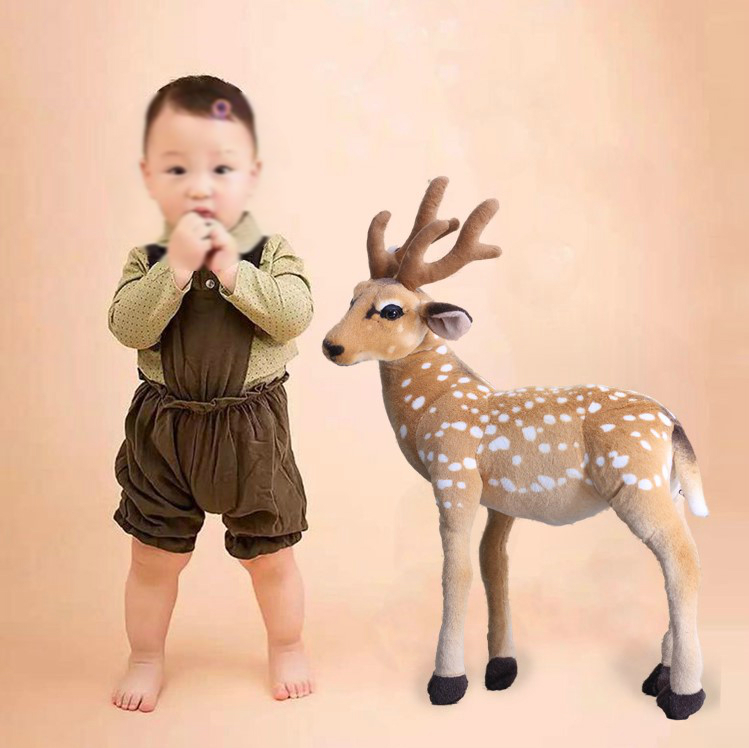 New children Photography Photo Props Emulated Giraffe Plum Blossom Deer Wool Suede Toy Children Birthday swing pieces