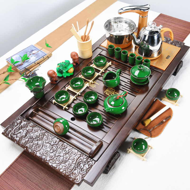 ZongTang ceramic tea set household automatic four unity of violet arenaceous kung fu tea tea solid wood tea tray tea sea