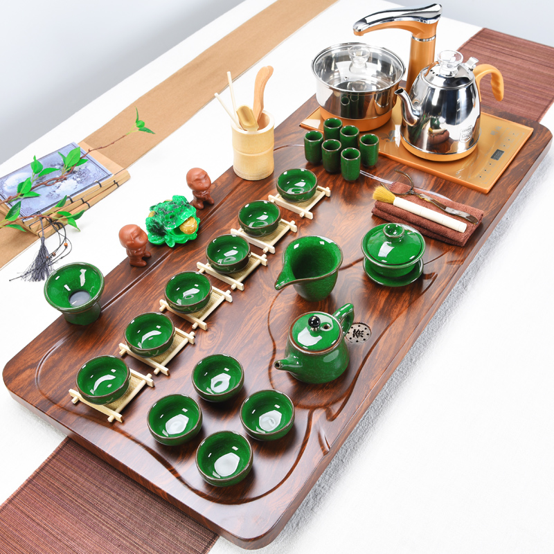ZongTang automatic four unity tea set of household solid wood tea tray was kung fu of a complete set of violet arenaceous ceramic cups of tea