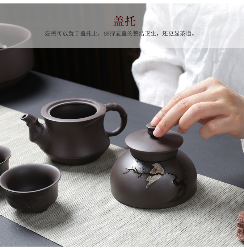 ZongTang purple sand tea set yixing purple clay teapot zhu mud tea sea of a complete set of kung fu tea set gift box