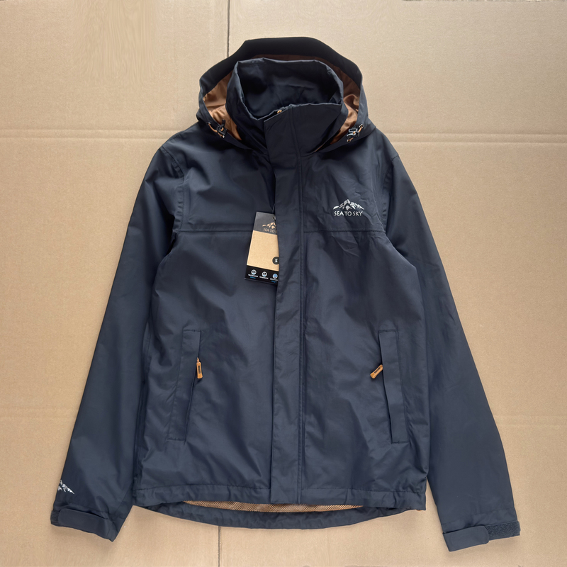 Foreign Trade Men's Laminated Windbreaker Spring and Autumn Windproof and Waterproof Hooded Jacket Women's Outdoor Hiking and Cycling Clothing