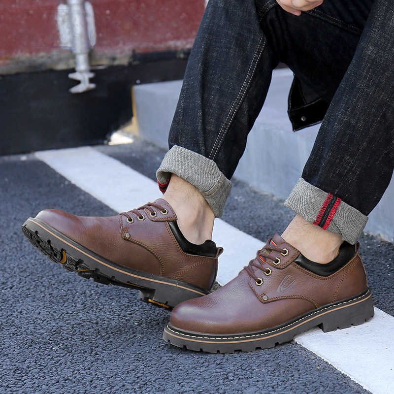 German Camel Dynamic Men's Shoes Fall Genuine Leather Head Shoes Men's Martin Tooling Shoes Men Leather Shoes Outdoor Casual Shoes