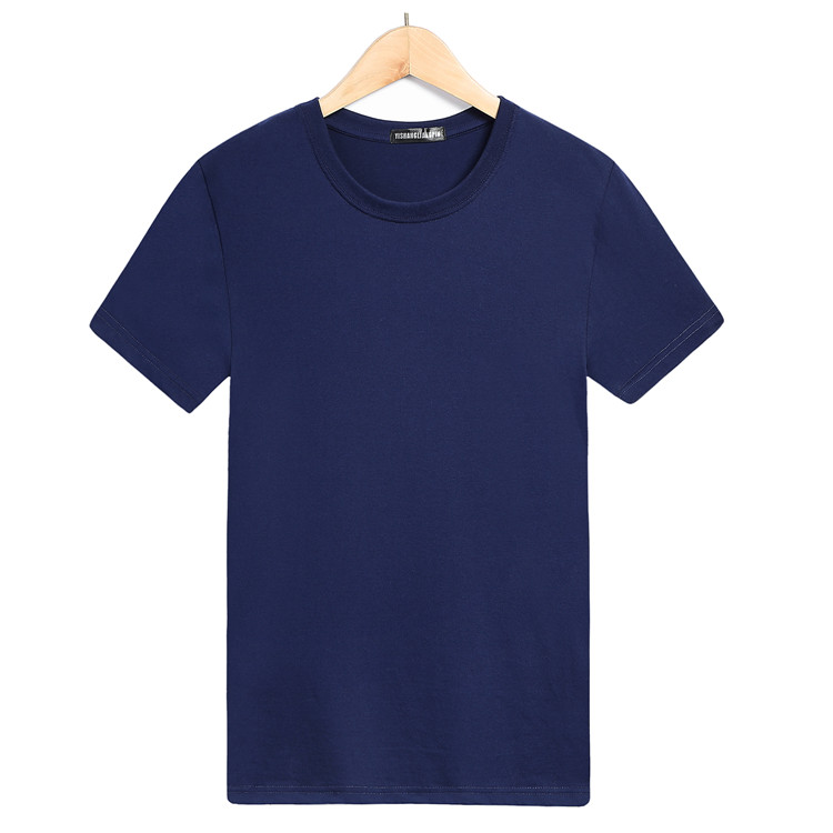 Nam cotton trung niên mùa hè lỏng cũ áo áo rắn màu vest vòng cổ ngắn tay T-Shirt t-shirt cotton