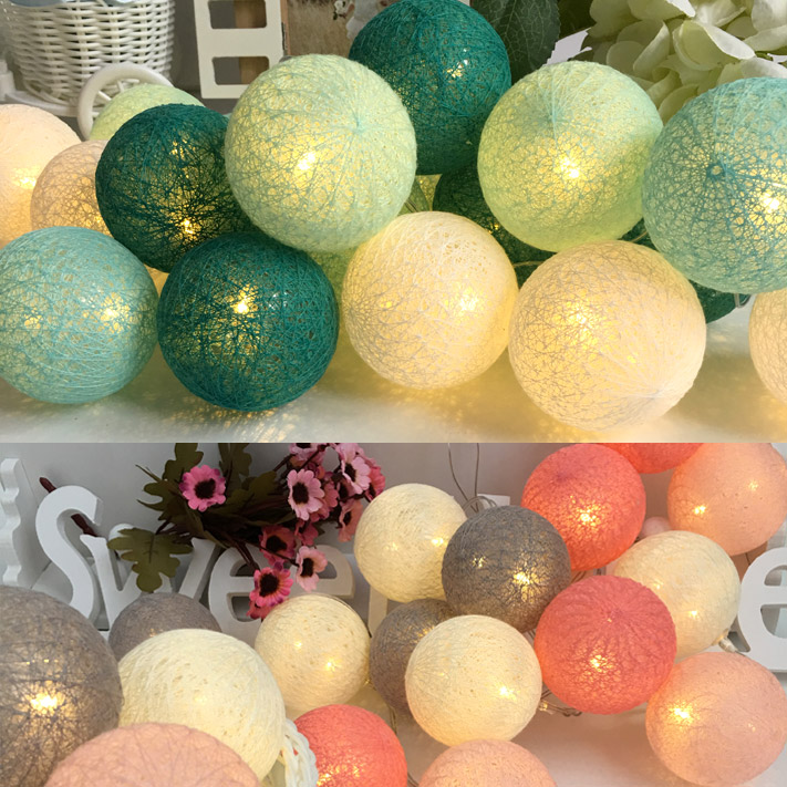 ins light string led battery colored lights bedroom shop window creative gift romantic room New Year decorations line ball rattan ball lamp