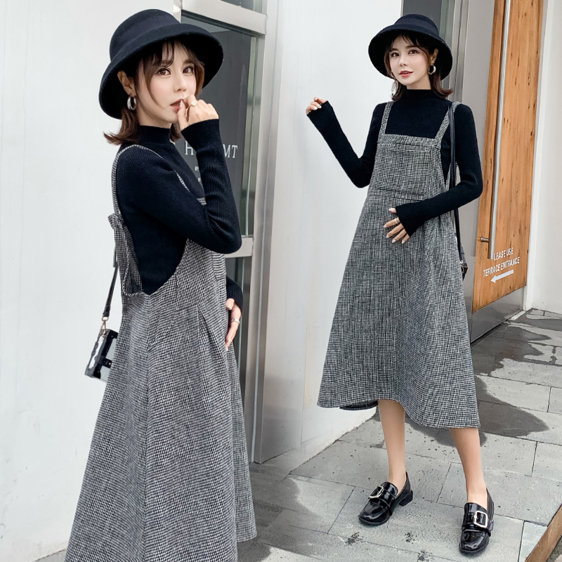 Pregnancy Woman Dress Spring Dress 2022 New Korean Version Spring Autumn Season Suit Loose sweater Ocean Dress Chaoma Dress two sets