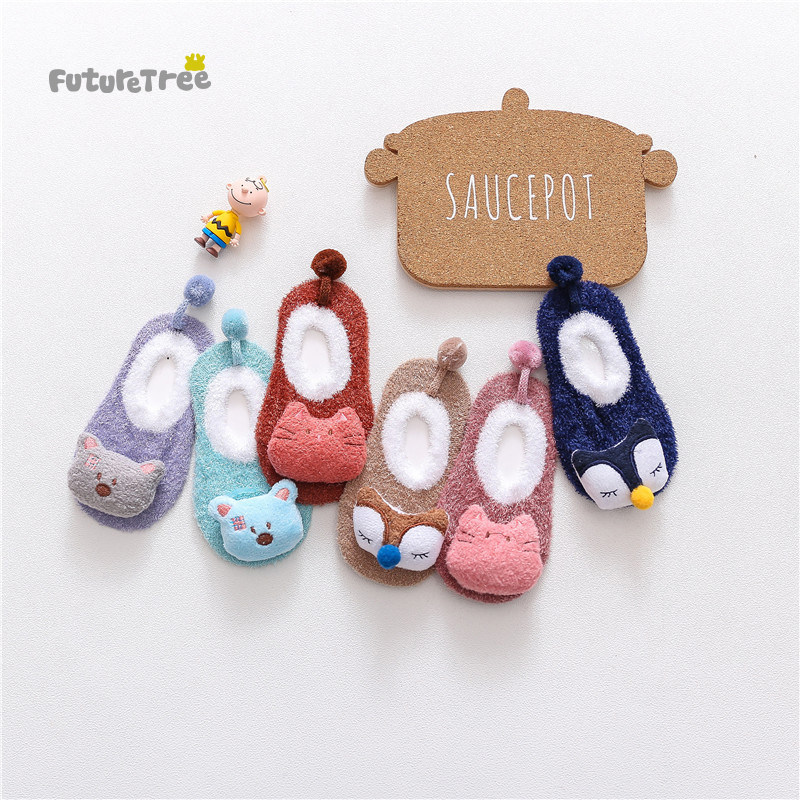 Newborn baby flooring socks stereo cartoon doll spring and autumn winter male and female baby anti-slip soft soles