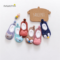 Newborn baby children floor socks three-dimensional cartoon doll Spring and Autumn Winter men and women Baby non-slip soft bottom toddler shoes socks