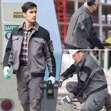 Комплект для работы, мужская износостойкая весенняя куртка, рабочая одежда, тренд сезона