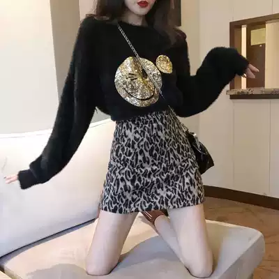 Autumn and winter clothes Gao Leng Yujie light cooked wind suit Small man is tall net red Western style fashion sweater skirt two-piece suit