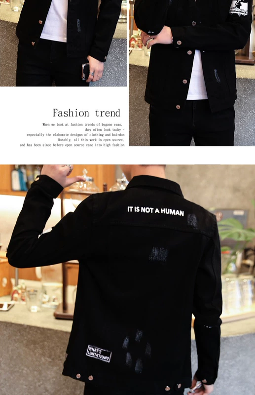 Mùa xuân và mùa thu nam Áo khoác mỏng Quần denim Bộ quần áo nam Xu hướng Hàn Quốc Áo khoác nam giản dị Quần áo ba mảnh