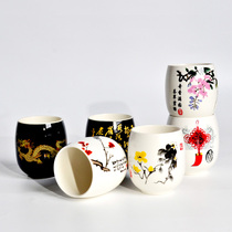 Ceramic tea cup large tea cup retro white porcelain large capacity characteristic kung fu tea set accessories single Cup