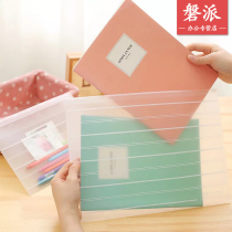 A4 pull edge storage bag Transparent frosted document bag Ticket data storage file bag Examination bag