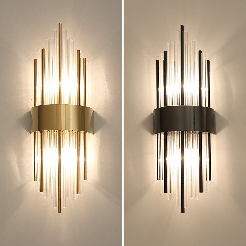 Light luxury wall lamp living room TV background wall light modern simple bedroom bedside lamp cordless aisle hallway wall lamp