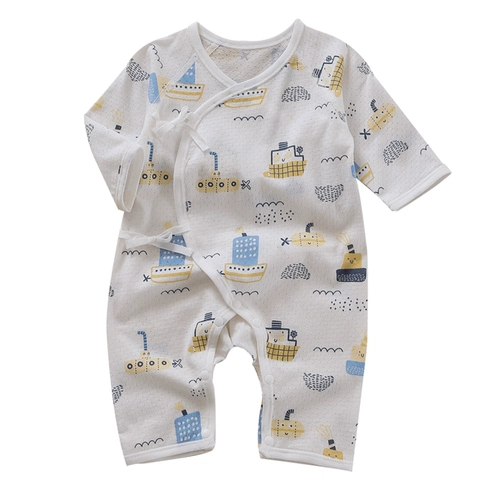 Детский летний тонкий дышащий хлопковый лонгслив для новорожденных, боди