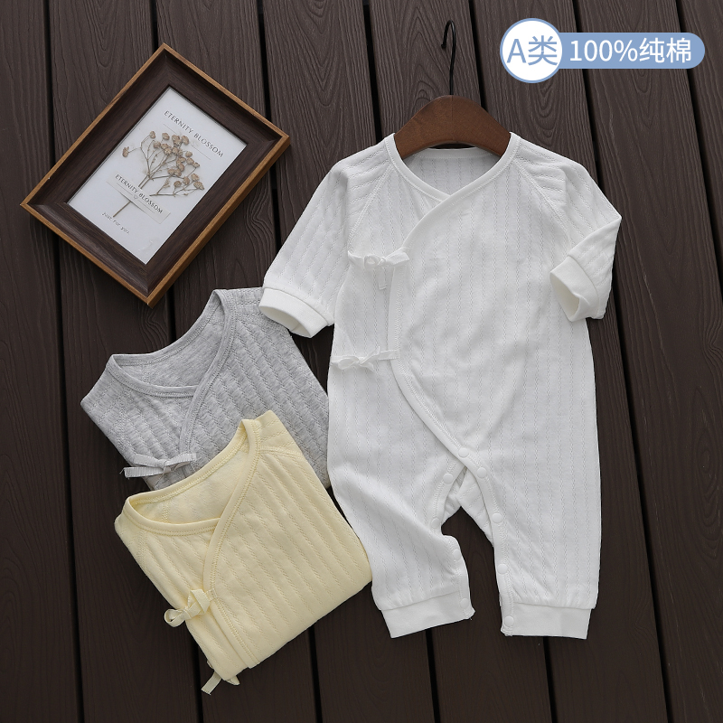 Baby Even swarm clothes Spring and autumn Newborn Baby Long Sleeve Pure Cotton One-piece Clothes Newborn 0-3-6 Month Monk Clothing