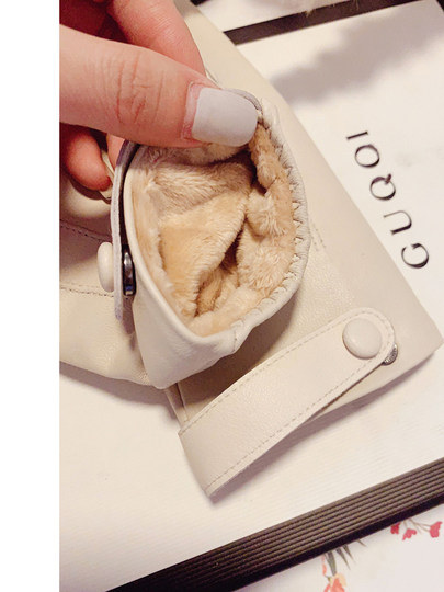 Hong Kong Bng Sheepskin Gloves for Women, Winter Genuine Leather, Fleece-Lined, Thickened, Cold-Proof, Warm, Driving, Short Style, Motorcycle, Touchscreen