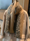 Japanese Niche Gp Scarf for Women, Korean Style Versatile Thick Warm Neck Scarf for Women, Winter Leopard Print Cashmere Scarf, Outerwear Shawl