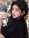 British Razt Ju Jingyi Same Style Black Beret for Women, Retro 2024 New Small Head Circumference Artist Hat