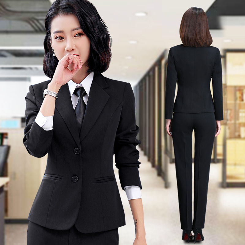 Black Blazer Suit Women's Jacket Interview Workwear Long-Sleeve Professional Formal Suit Women's Spring and Autumn