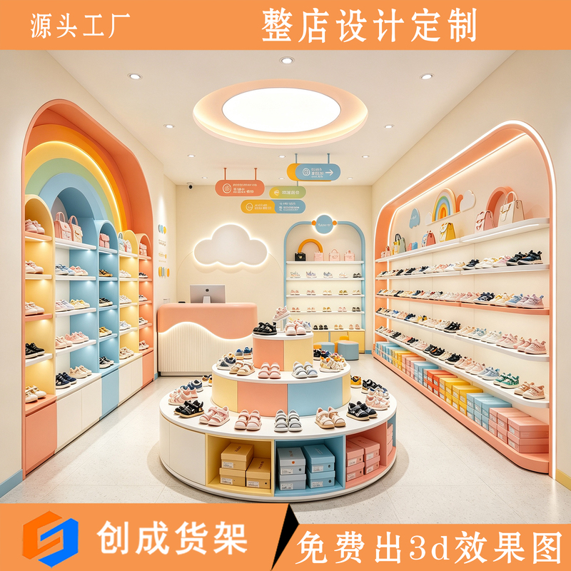 Cartoon Rainbow Cloud Children's Shoe Store Space Design Rainbow Arch Cartoon Directional Signage Complete Set of Soft Decoration Materials