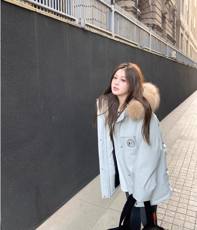 Ahy Detachable Real Raccoon Fur Collar, Triple Protection Craftsmanship, Thickened Workwear down Jacket, Parka for Women, Winter Coat Ahy Detachable Real Raccoon Fur Collar, Triple Protection Craftsmanship, Thickened Workwear down Jacket, Parka for Women, Winter Coat