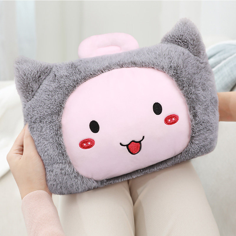 Warm hand treasure hot water bag charging cute plush water injection warm water bag female belly electric warm bag small electric warm hand treasure warm baby