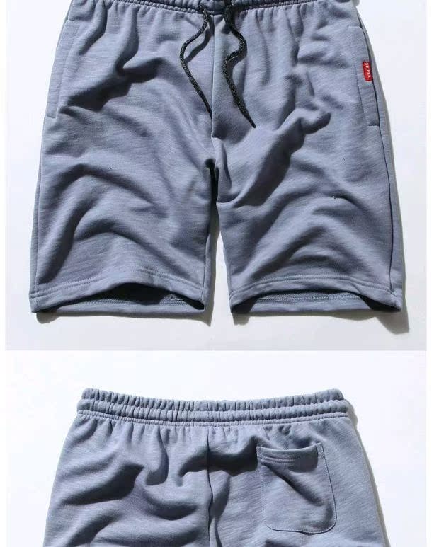 Tide thương hiệu Yu Wenle mùa hè rắn màu thể thao quần short vài phần quần cotton mỏng terry vải mới quần thường quần ống suông nam