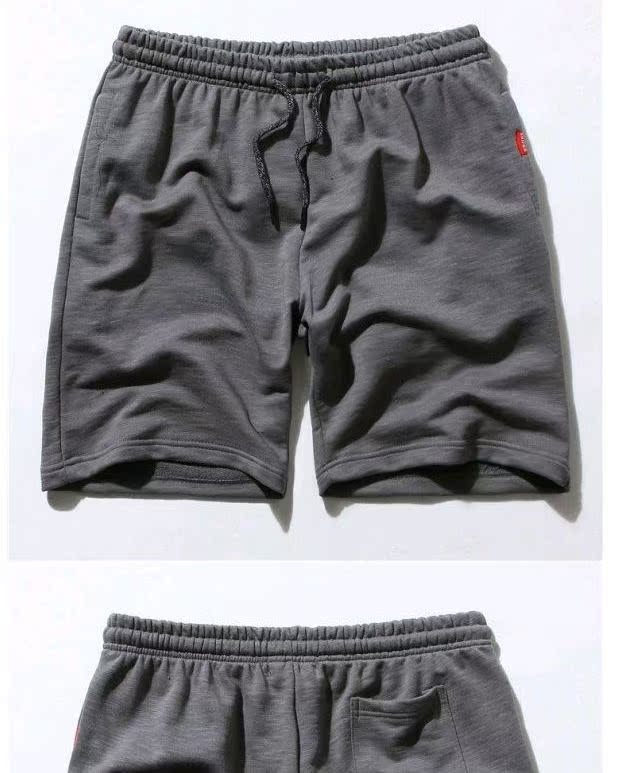 Tide thương hiệu Yu Wenle mùa hè rắn màu thể thao quần short vài phần quần cotton mỏng terry vải mới quần thường quần ống suông nam