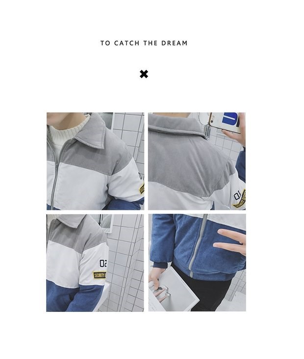 Áo khoác nhỏ nam Nhật Bản ấm áp áo khoác cotton dày ve áo cotton mùa thu và mùa đông quần áo thanh niên áo khoác thủy triều áo khoác nam đẹp