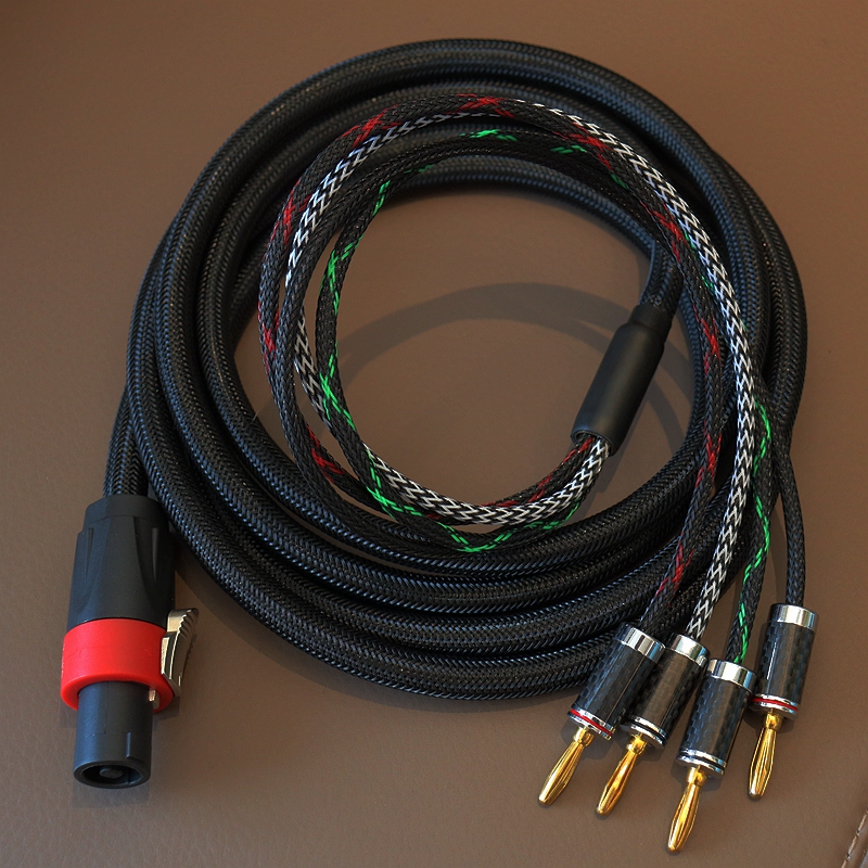 American California Alloy High-Shielding Ohm One-To-Four Banana Audio Cable/Ohm to 4 Banana Speaker Cables
