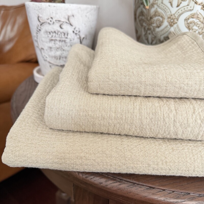 Foreign Trade Order: 15 Pieces of Combined Hemp Towels with Double Enzyme Treatment, Including Bath Towels and Pillow Towels