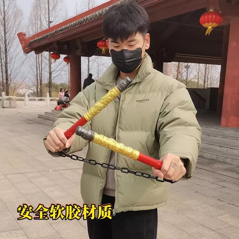 平和を囲むエリートドラゴンヌンチャク大きな子供のおもちゃ柔らかいゴム素材地下鉄炎ナイフ子供の脱出