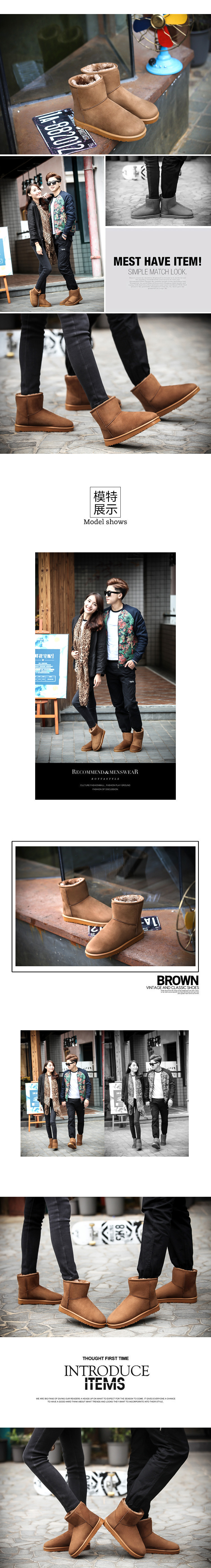 Boots - chaussures en suède ronde pour hiver - tendance des jeunes - semelle caoutchouc - Ref 950592 Image 9